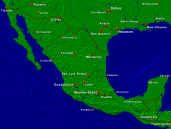 Mexiko Städte + Grenzen 1600x1200